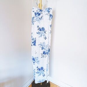Zara floral print slip dress